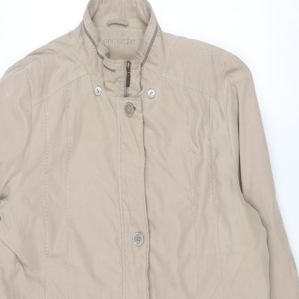 Womens UK Size L Bonmarché Beige Parka Coat