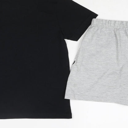 Marks and Spencer Boys Black Solid Cotton Pyjama Set Size 7-8 Years Pullover - Stranger Things
