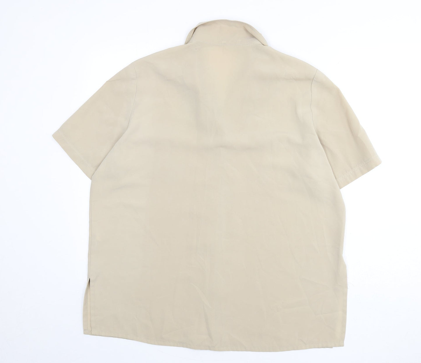 Berkertex Womens Beige Polyester Basic Button-Up Size 18 Collared