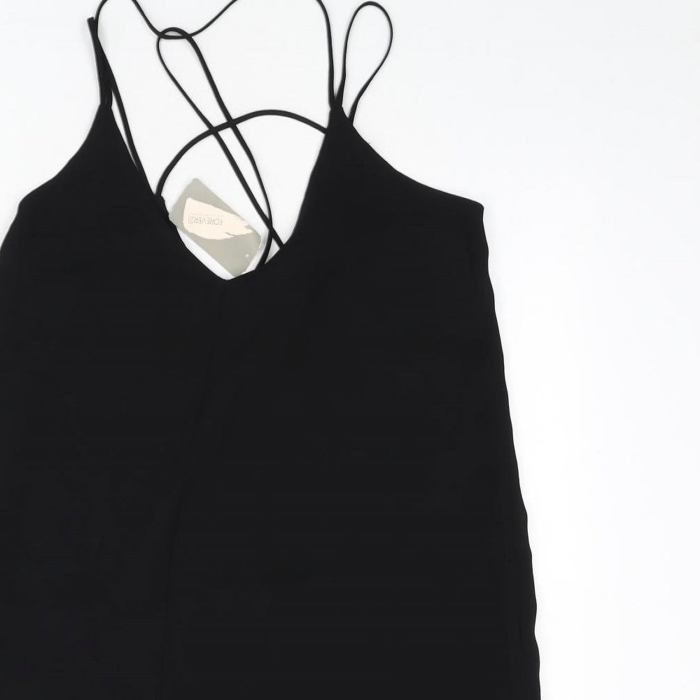 FOREVER 21 Womens Black Polyester A-Line Size XS V-Neck Pullover