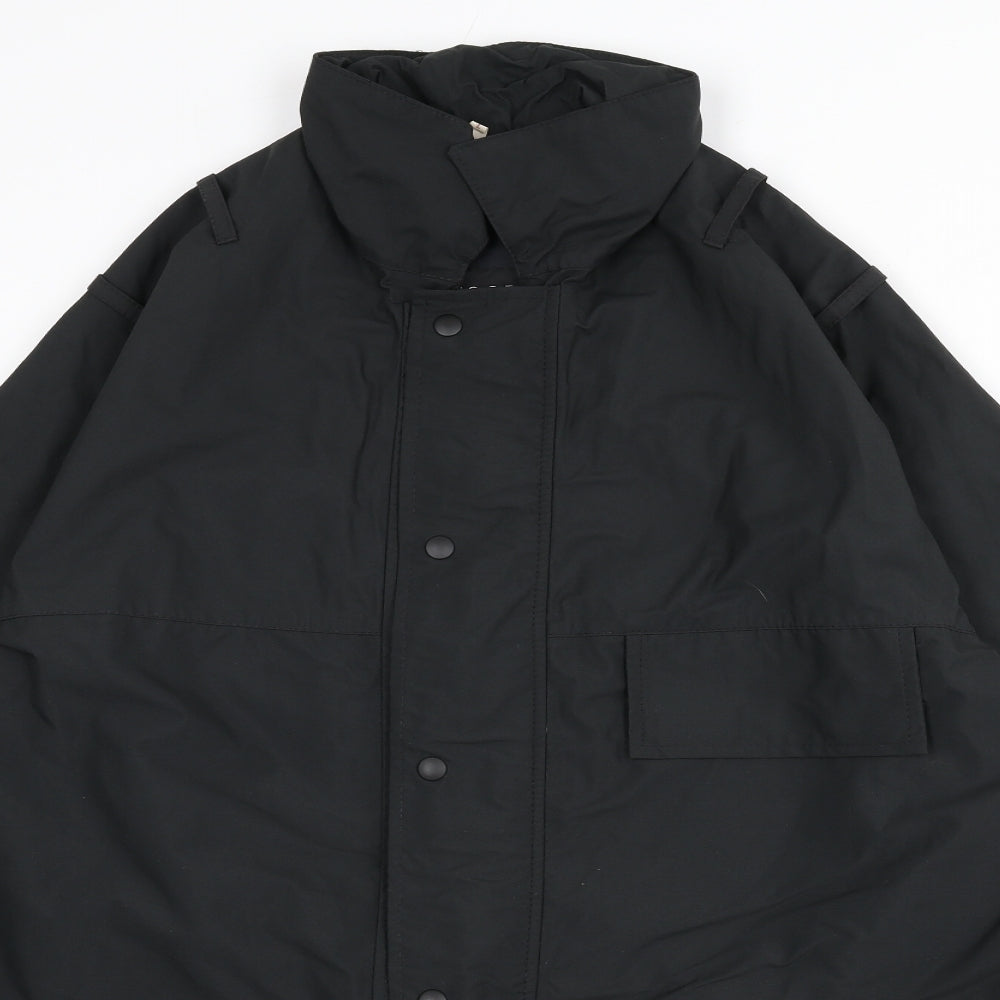 Wood Harris Mens Black Jacket Coat Size L Zip