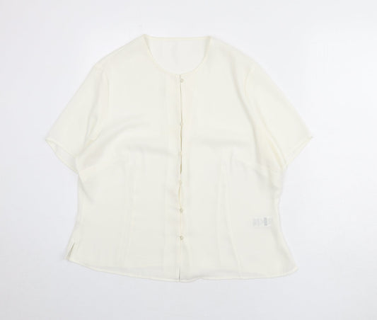 Womens UK Size 20 St Michael Ivory Basic Button-Up
