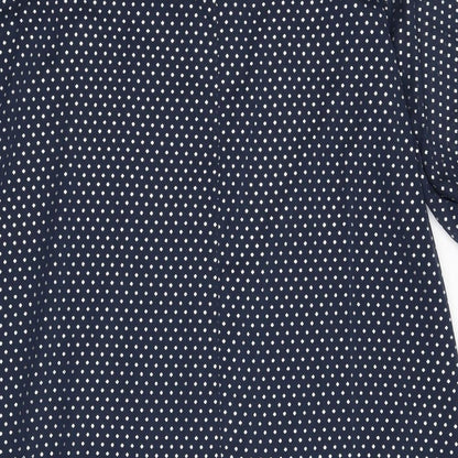 Marks and Spencer Womens Blue Polka Dot Polyester A-Line Size 10 Round Neck Tie