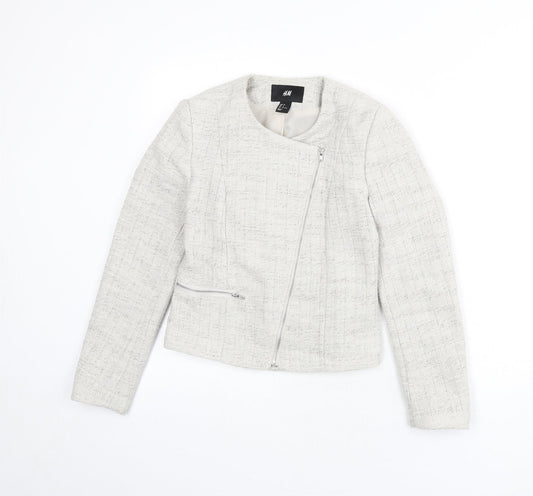 H&M Womens Beige Jacket Size 8 Zip