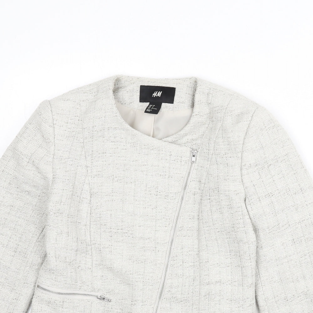H&M Womens Beige Jacket Size 8 Zip