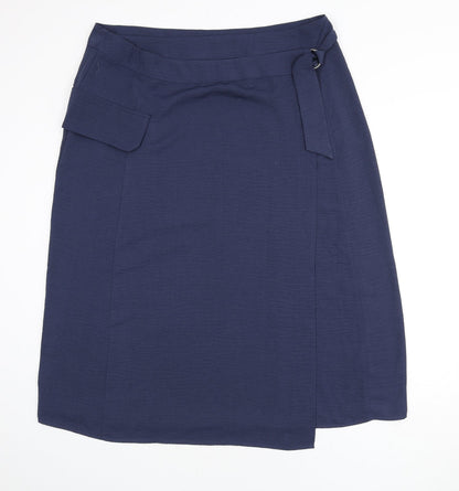 Capsule Womens Blue Polyester Wrap Skirt Size 22 Tie