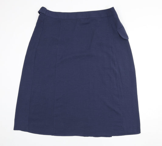 Capsule Womens Blue Polyester Wrap Skirt Size 22 Tie