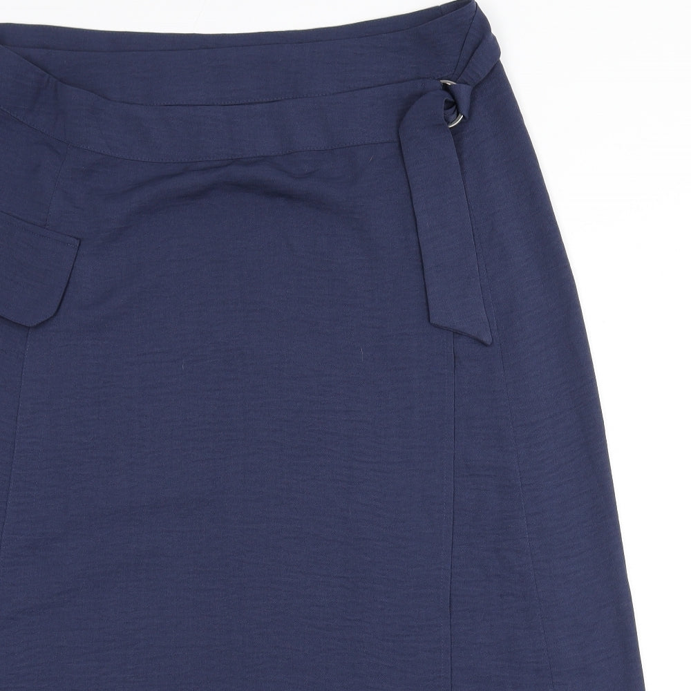 Capsule Womens Blue Polyester Wrap Skirt Size 22 Tie