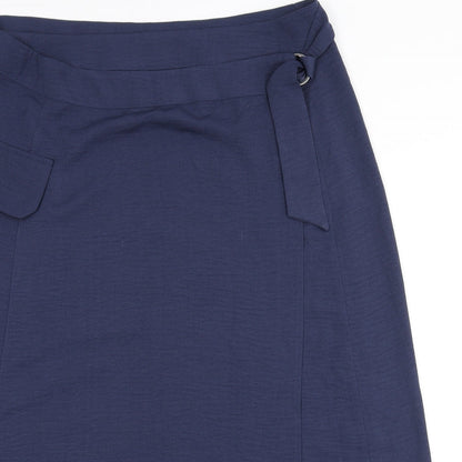 Capsule Womens Blue Polyester Wrap Skirt Size 22 Tie