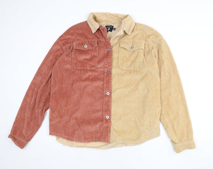 Boohoo Womens Beige Jacket Size 12 Button