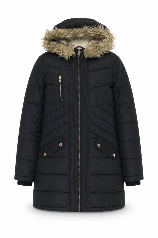 Womens UK Size 8 Dorothy Perkins Black Parka Coat