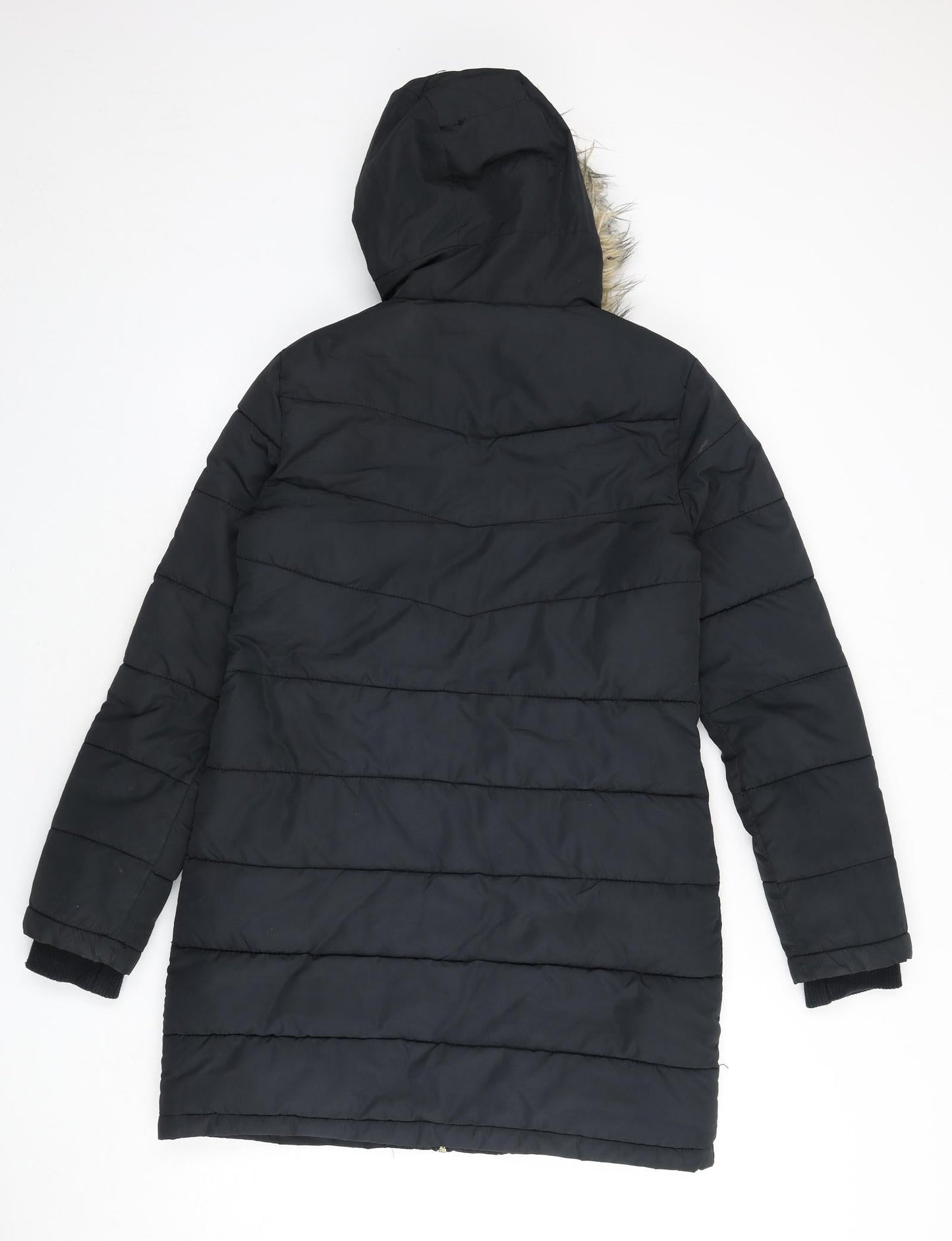 Womens UK Size 8 Dorothy Perkins Black Parka Coat
