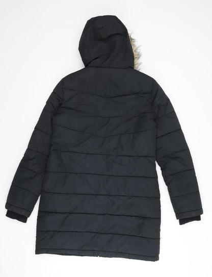 Womens UK Size 8 Dorothy Perkins Black Parka Coat