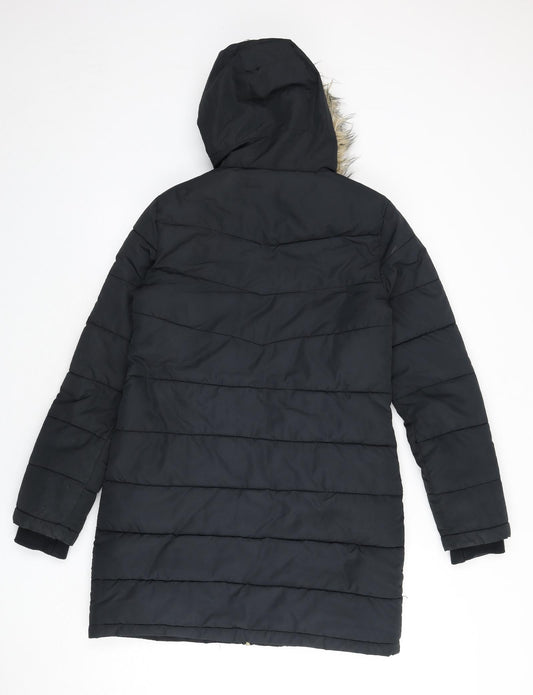 Womens UK Size 8 Dorothy Perkins Black Parka Coat