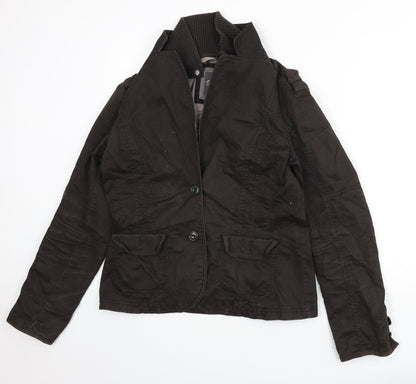 Esprit Womens Brown Jacket Size 16 Button