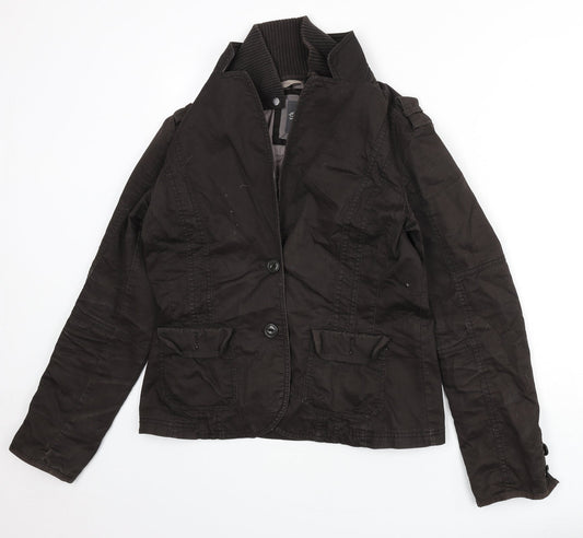 Esprit Womens Brown Jacket Size 16 Button