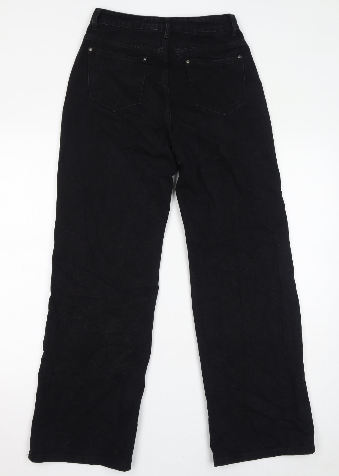 Deseño Moda Womens Black Cotton Straight Jeans Size 30 in L29 in Regular Zip - Sequins