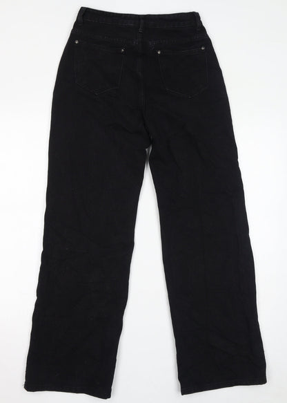 Deseño Moda Womens Black Cotton Straight Jeans Size 30 in L29 in Regular Zip - Sequins