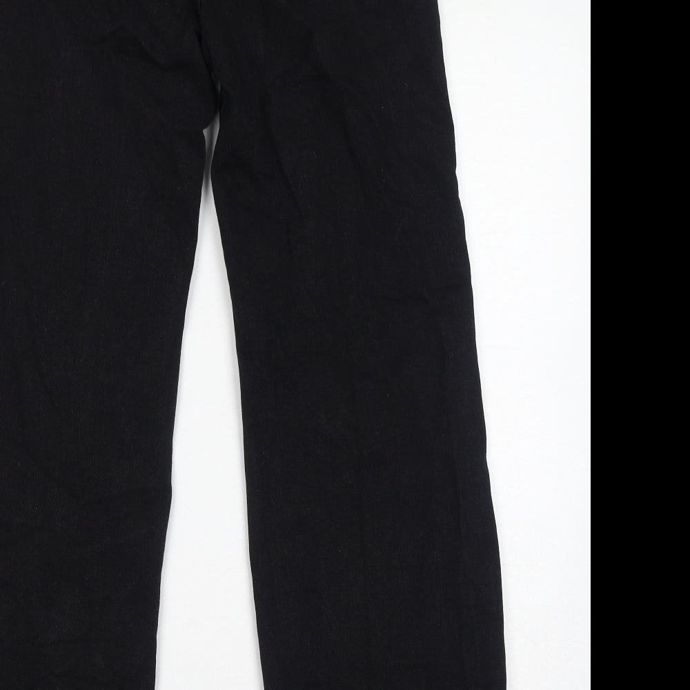 Deseño Moda Womens Black Cotton Straight Jeans Size 30 in L29 in Regular Zip - Sequins