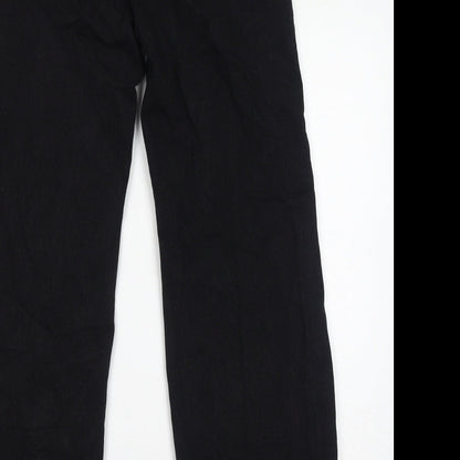 Deseño Moda Womens Black Cotton Straight Jeans Size 30 in L29 in Regular Zip - Sequins