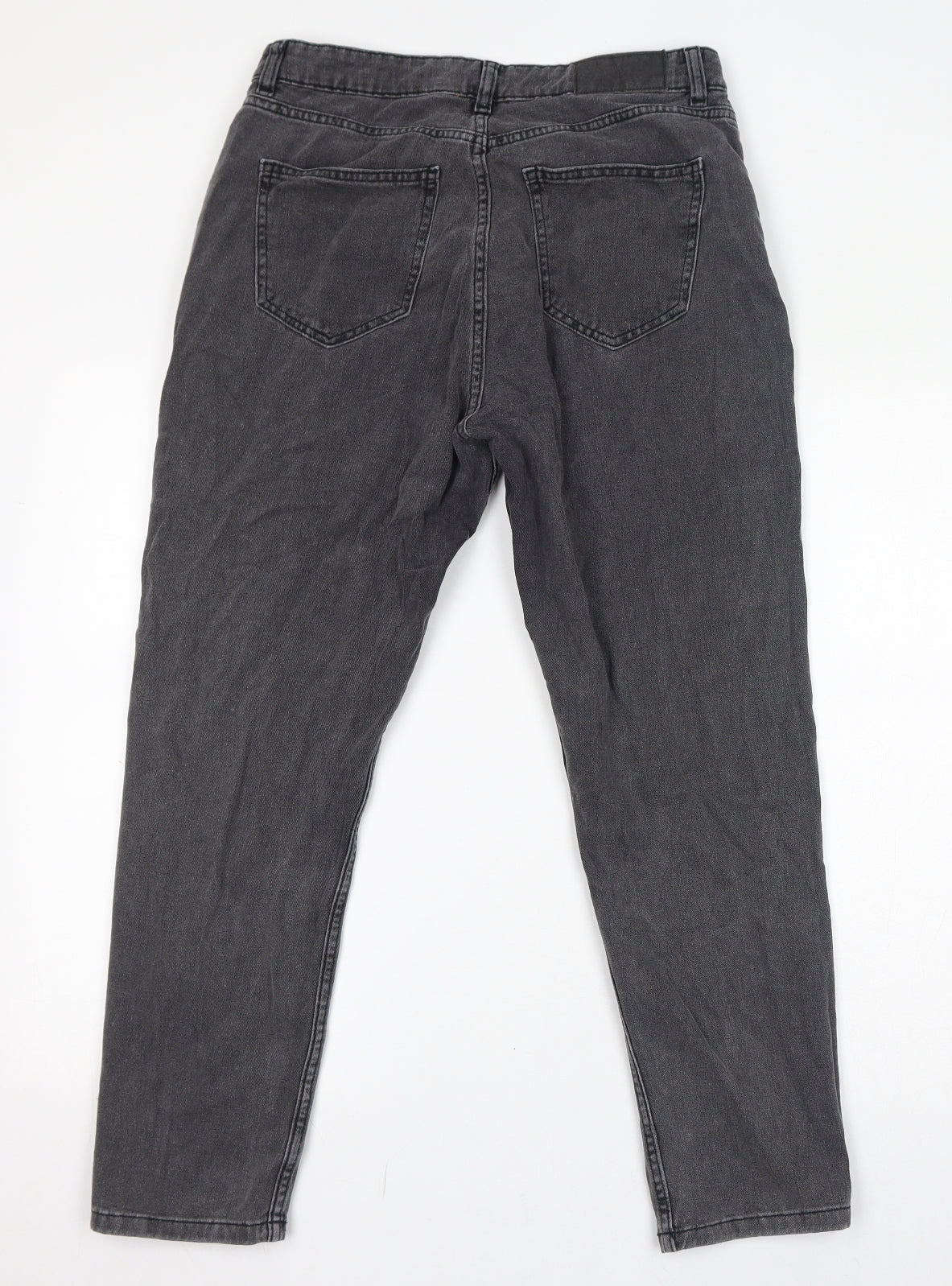 Noisy may Womens Grey Cotton Mom Jeans Size 30 L32 in Regular Zip