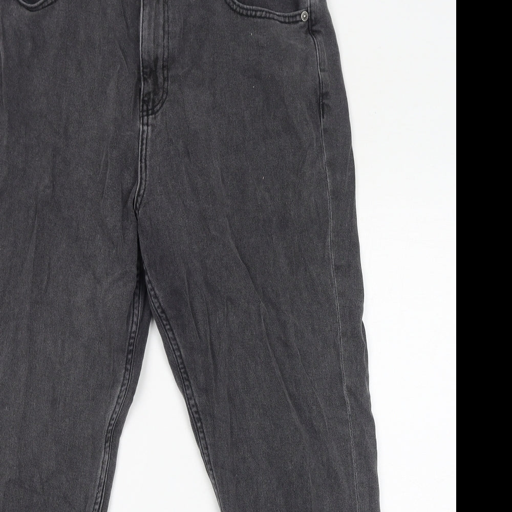 Noisy may Womens Grey Cotton Mom Jeans Size 30 L32 in Regular Zip