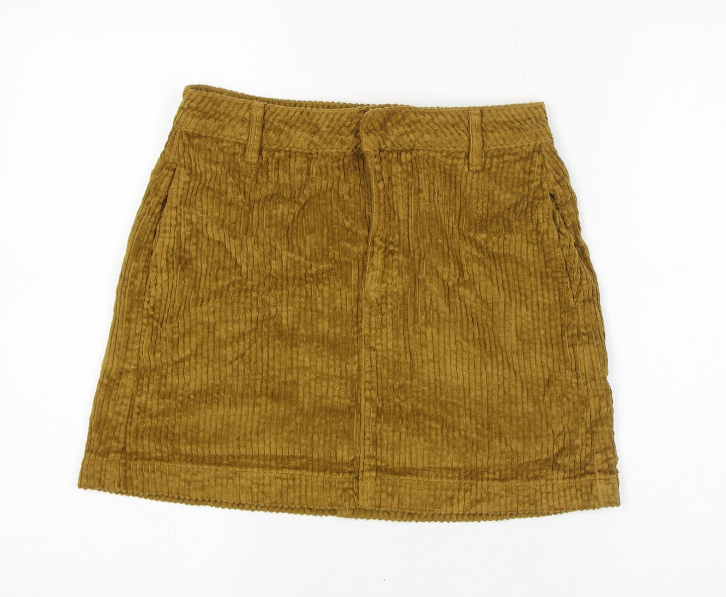 BDG Womens Yellow Cotton A-Line Skirt Size S Zip