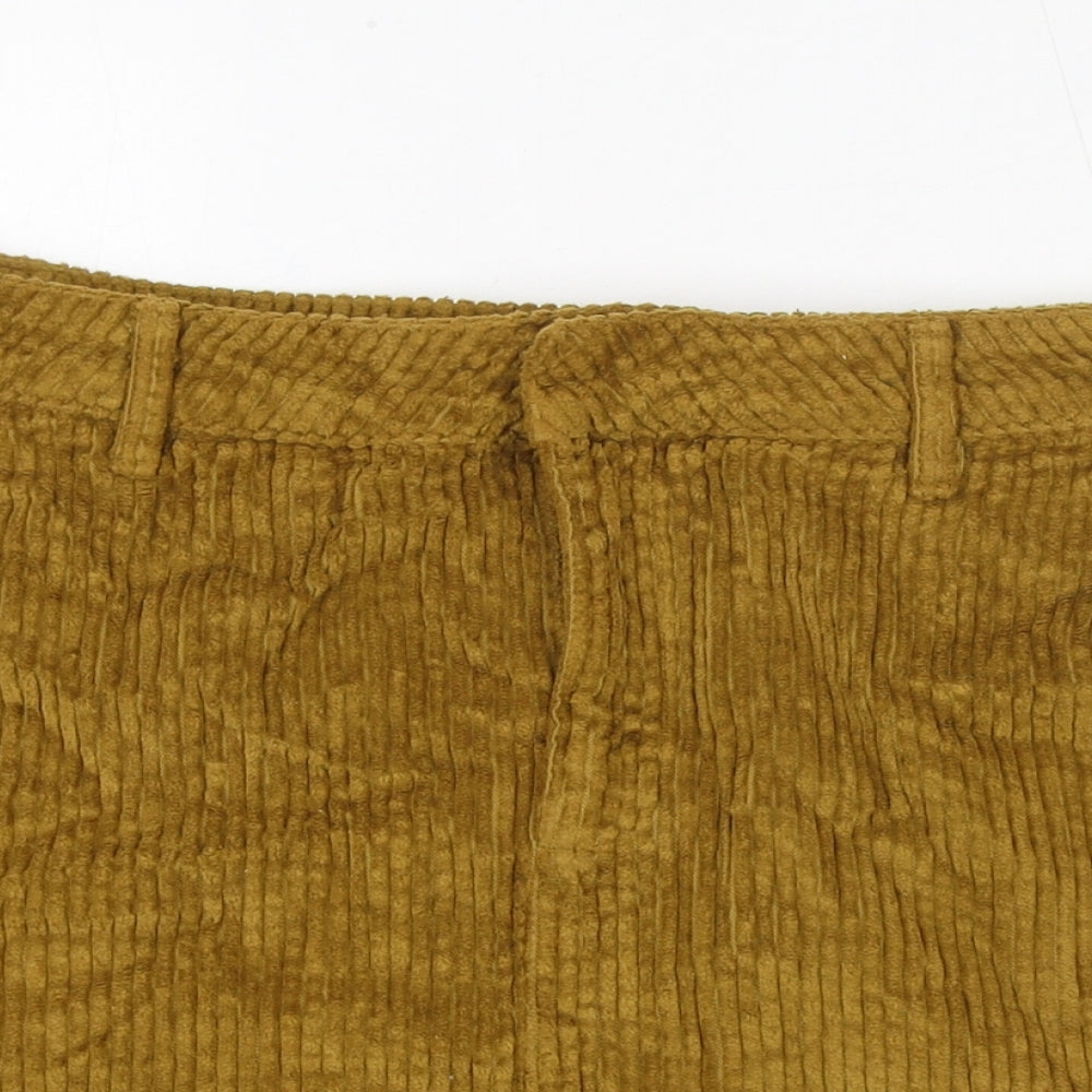 BDG Womens Yellow Cotton A-Line Skirt Size S Zip