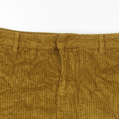 BDG Womens Yellow Cotton A-Line Skirt Size S Zip