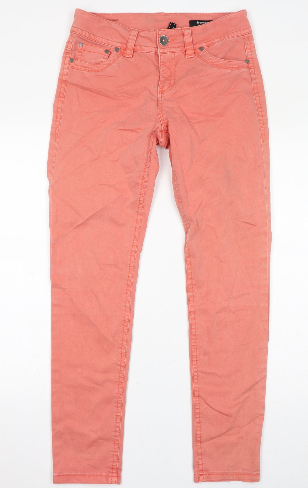 fransa Womens Pink Cotton Skinny Jeans Size 30 in L30 in Regular Zip