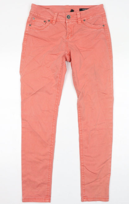 fransa Womens Pink Cotton Skinny Jeans Size 30 in L30 in Regular Zip