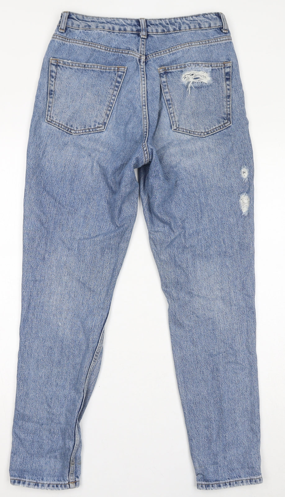 Topshop Womens Blue Cotton Mom Jeans Size 28 in L34 in Regular Zip