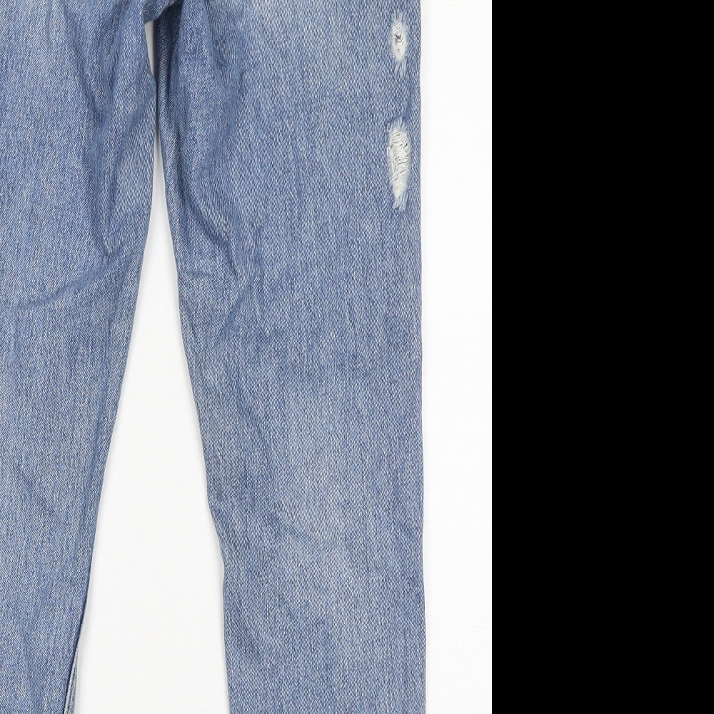 Topshop Womens Blue Cotton Mom Jeans Size 28 in L34 in Regular Zip