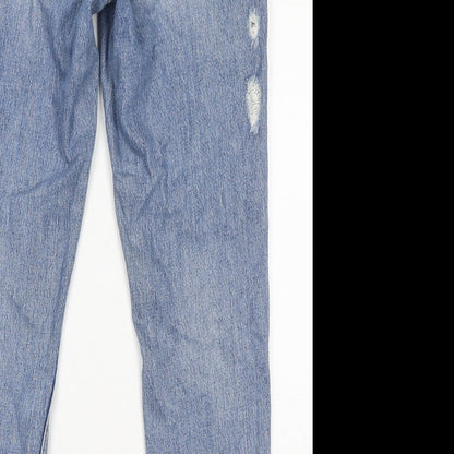 Topshop Womens Blue Cotton Mom Jeans Size 28 in L34 in Regular Zip