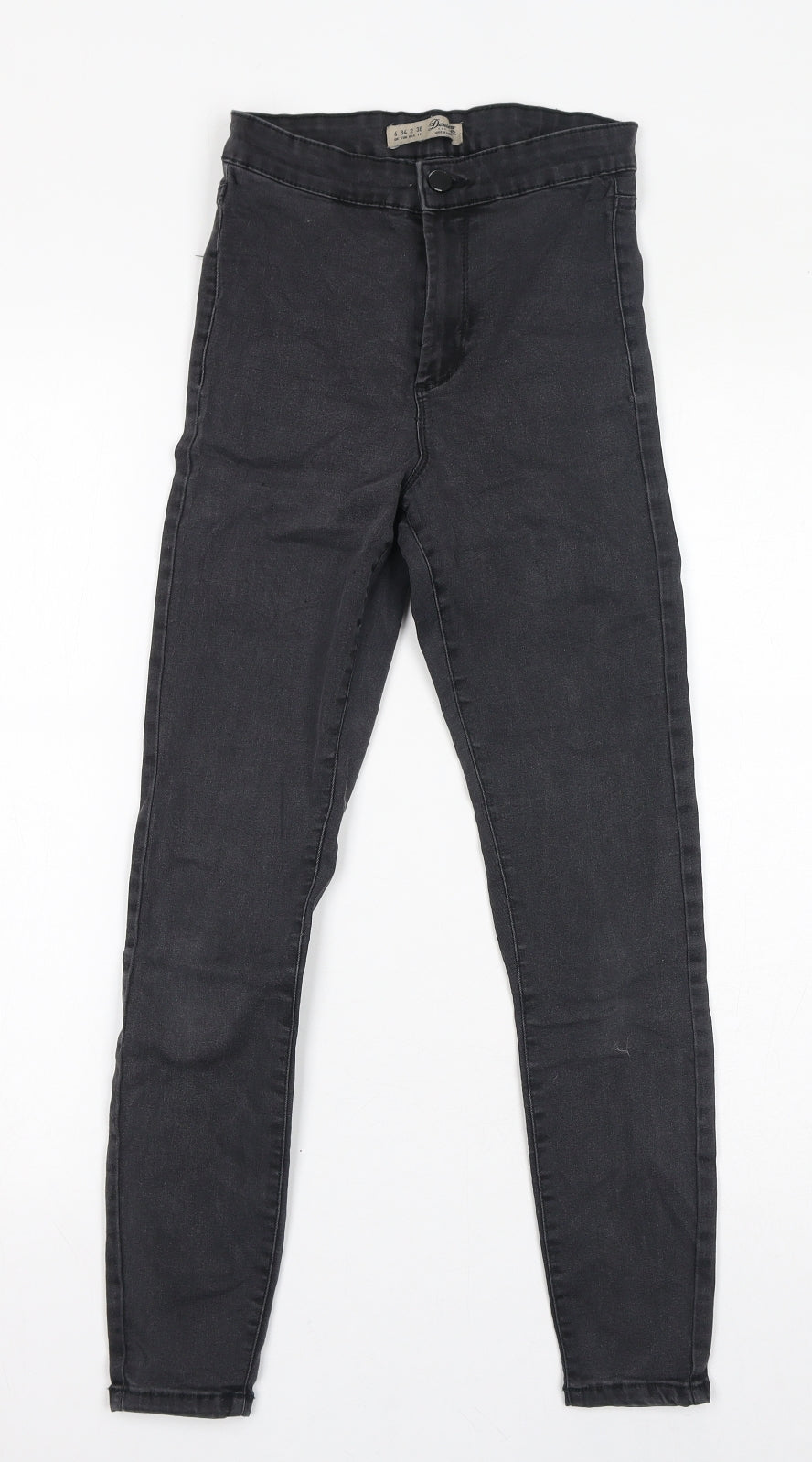 Denim & Co. Womens Grey Cotton Skinny Jeans Size 6 L25 in Regular Zip