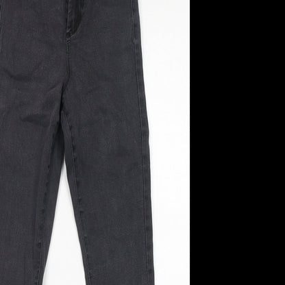 Denim & Co. Womens Grey Cotton Skinny Jeans Size 6 L25 in Regular Zip