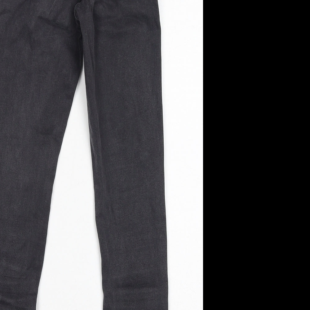 Denim & Co. Womens Grey Cotton Skinny Jeans Size 6 L25 in Regular Zip