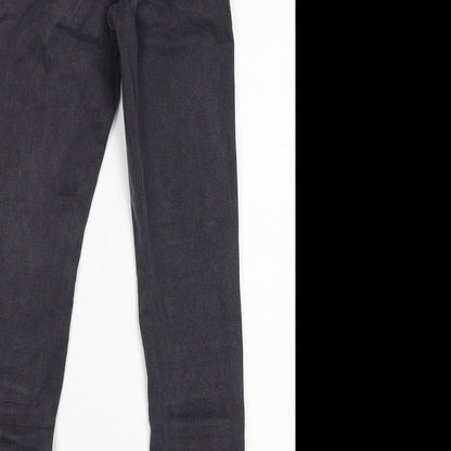 Denim & Co. Womens Grey Cotton Skinny Jeans Size 6 L25 in Regular Zip