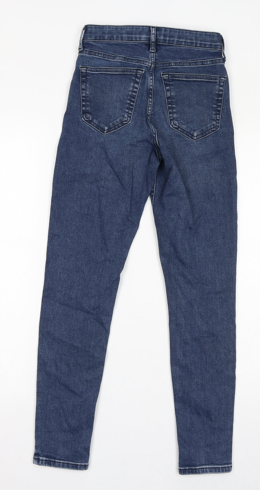 Topshop Womens Blue Cotton Skinny Jeans Size 25 in L30 in Regular Zip