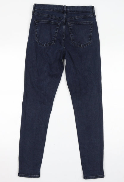 Topshop Womens Blue Polyester Straight Jeans Size 30 in L32 in Regular Zip