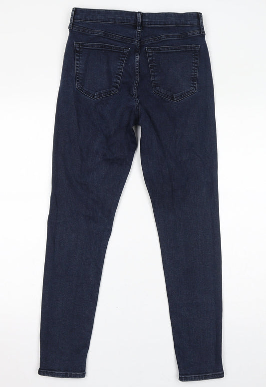 Topshop Womens Blue Polyester Straight Jeans Size 30 in L32 in Regular Zip