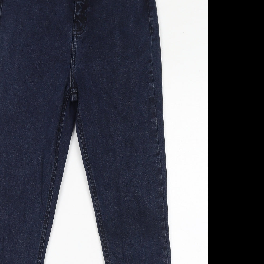 Topshop Womens Blue Polyester Straight Jeans Size 30 in L32 in Regular Zip