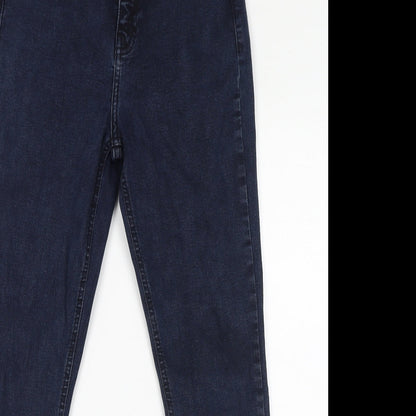 Topshop Womens Blue Polyester Straight Jeans Size 30 in L32 in Regular Zip