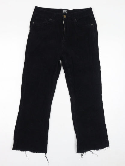 BDG Womens Black Cotton Trousers Size 28 in L30 in Regular Zip - Distressed Hem