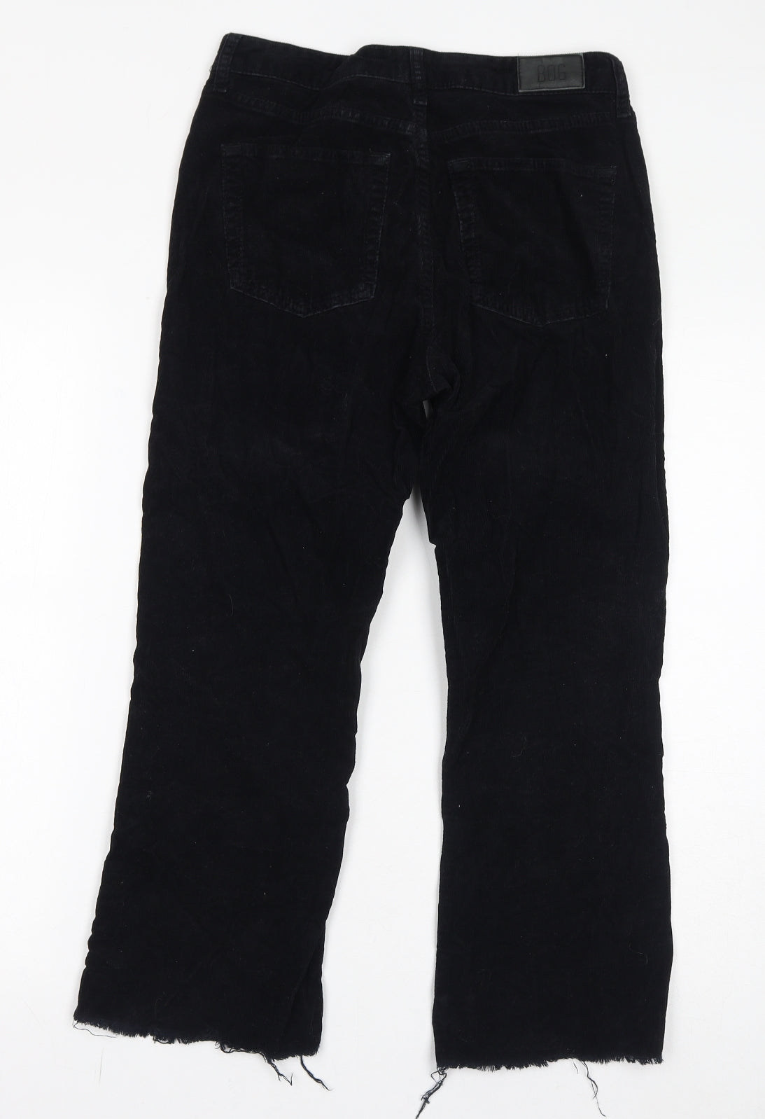BDG Womens Black Cotton Trousers Size 28 in L30 in Regular Zip - Distressed Hem