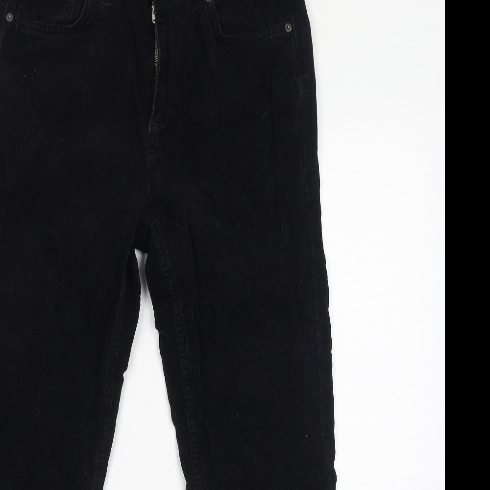 BDG Womens Black Cotton Trousers Size 28 in L30 in Regular Zip - Distressed Hem
