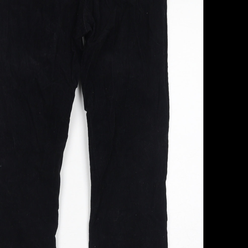 BDG Womens Black Cotton Trousers Size 28 in L30 in Regular Zip - Distressed Hem