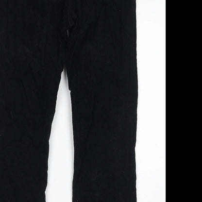 BDG Womens Black Cotton Trousers Size 28 in L30 in Regular Zip - Distressed Hem