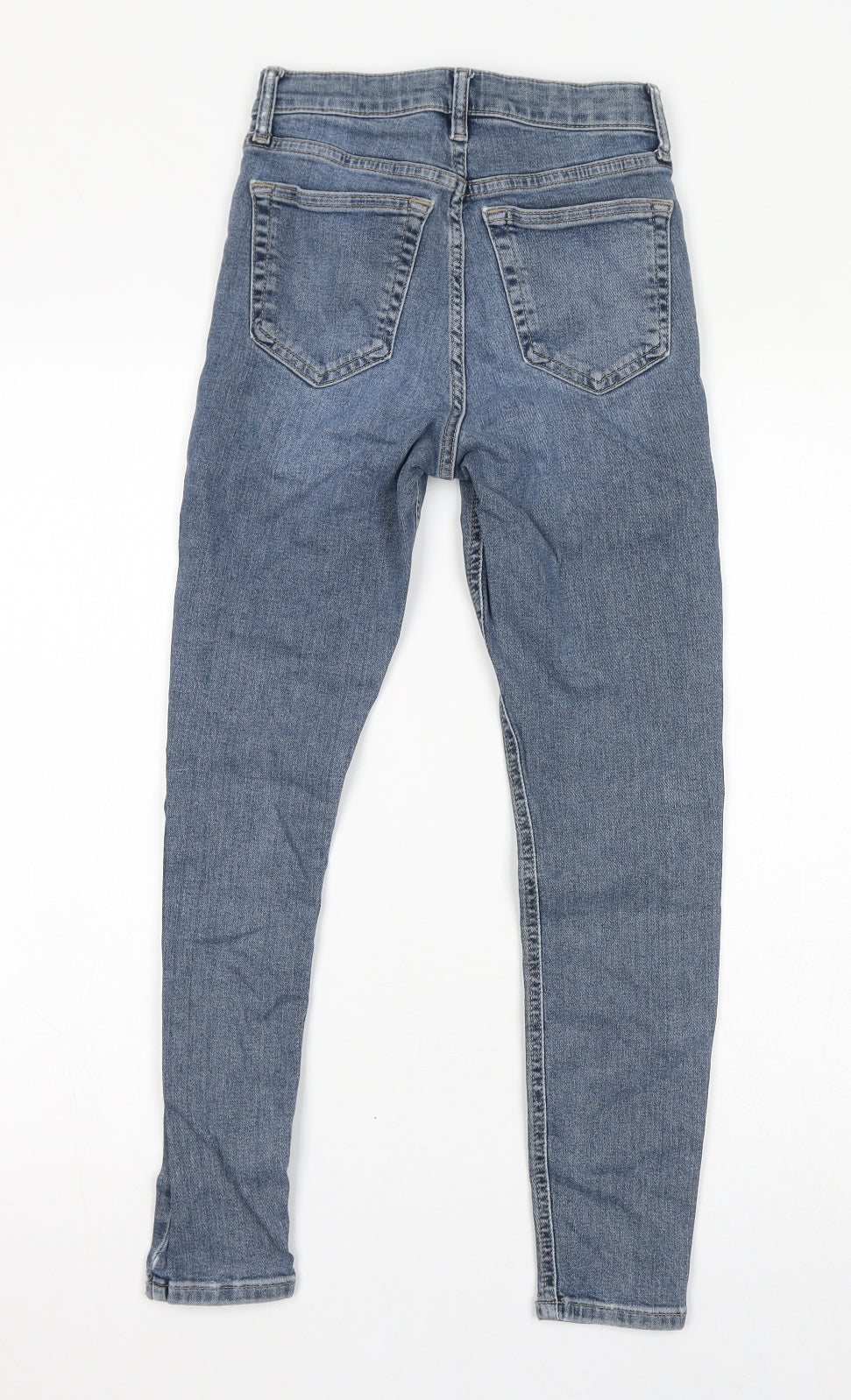 Topshop Womens Blue Cotton Skinny Jeans Size 25 in L30 in Regular Zip