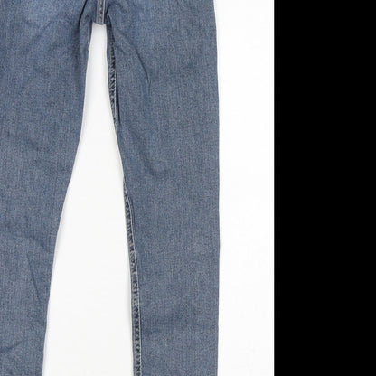 Topshop Womens Blue Cotton Skinny Jeans Size 25 in L30 in Regular Zip